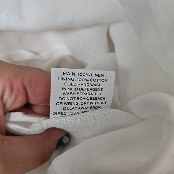 NWT Revolve Rumer Freya Puff Sleeve Linen Cutout Mini Dress Size Medium White - Picture 4 of 10